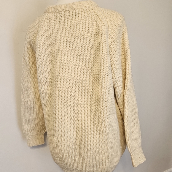 KILKENNY IRELANF Cream Chunky Knit Cowl Neck Sweater Large - Picture 3 of 7
